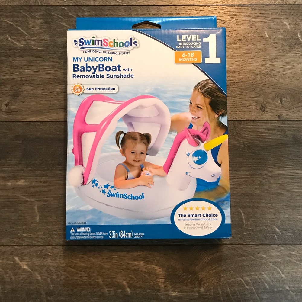Swim School Baby Boat W/removable sunshade‎ NIB